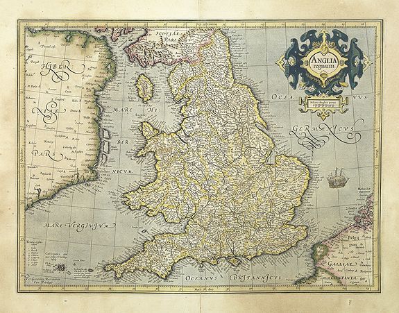 MERCATOR, G. / HONDIUS, J., Anglia regnum., antique map, old maps