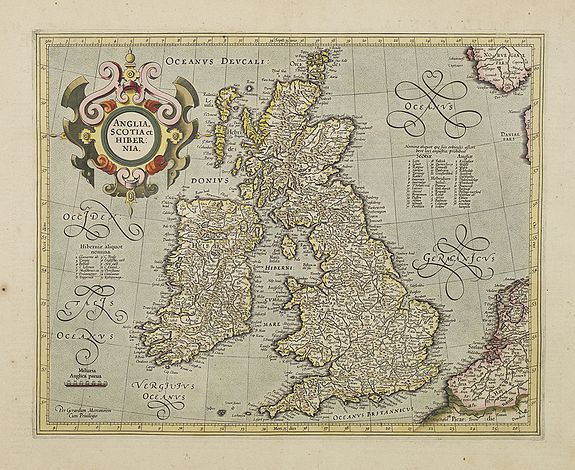 MERCATOR,G./ HONDIUS,J., Anglia, Scotia et Hibernia., antique map, old maps