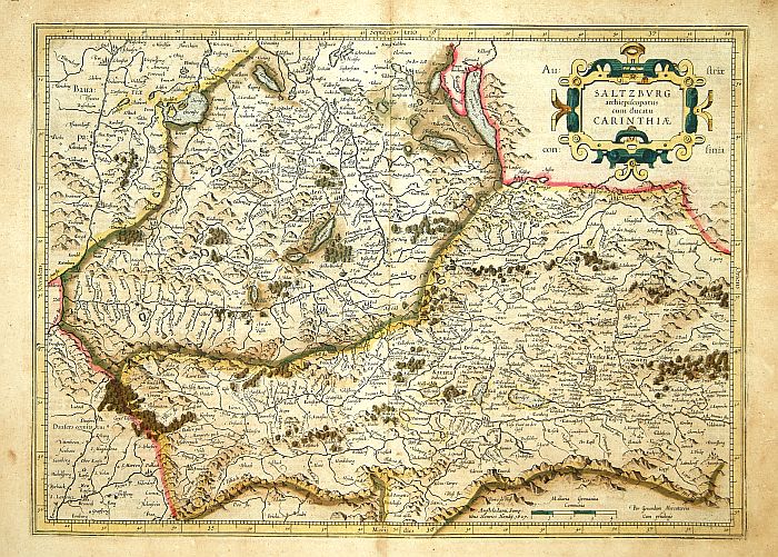 MERCATOR, G. / HONDIUS, J., Saltzburg Achiepiscopatus cum Ducatu Carinthiae., antique map, old maps