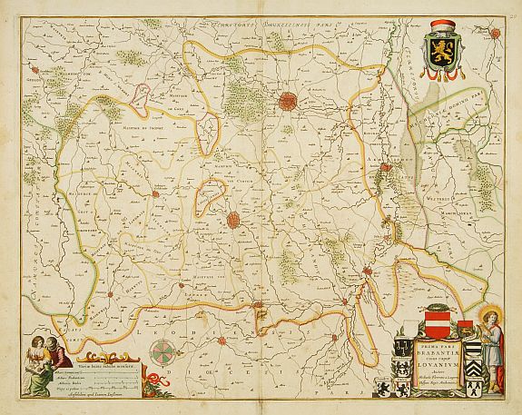 JANSSONIUS,J., Prima pars Brabantiae cuius caput Lovanium., antique map, old maps