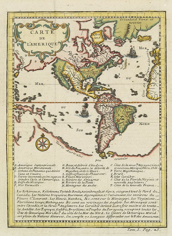 ANONYMOUS, Carte de l'Amerique., antique map, old maps