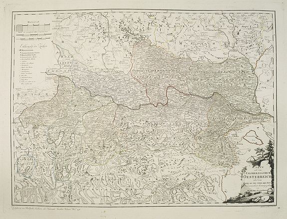 VON REILLY, F.J.J., Karte von dem Erzherzogthum Oesterreich., antique map, old maps