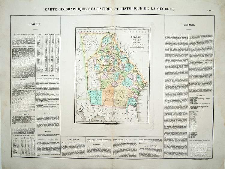 BUCHON, J.A., Carte Géographique .. Géorgie., antique map, old maps