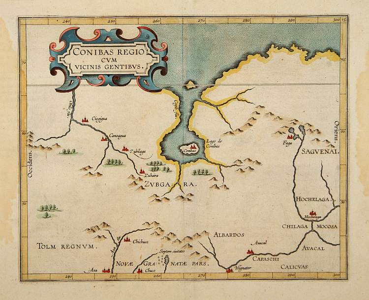 WYTFLIET,C van, Conibas Regio cum uicinis gentibus., antique map, old maps