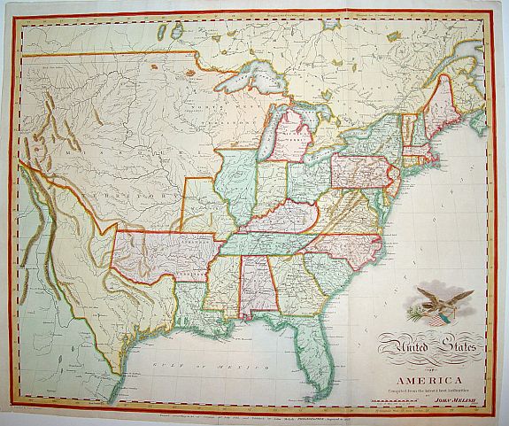MELISH,J., United States of America Compiled from the latest and best.., antique map, old maps