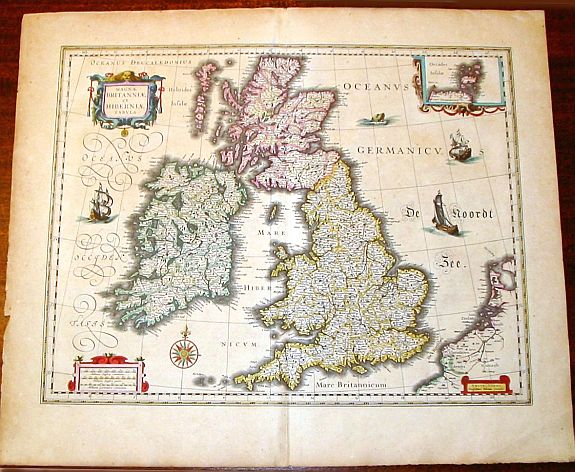BLAEU,W., Magnae Britanniae et Hiberniae Tabula., antique map, old maps