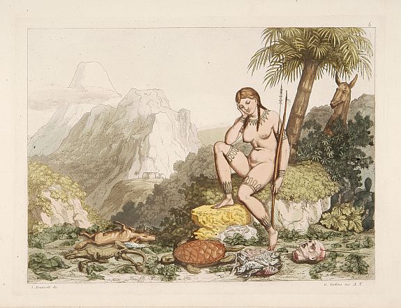 FERRARIO, G., Allégorie de l'Amérique., antique map, old maps