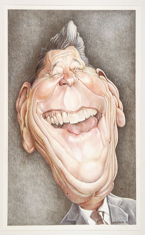 OP DE BEECK, J., Ronald Reagan., antique map, old maps
