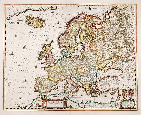 VISSCHER,N., Europa delineata et recens edita., antique map, old maps