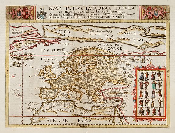DE JODE,C., Nova totius Europae tabula., antique map, old maps
