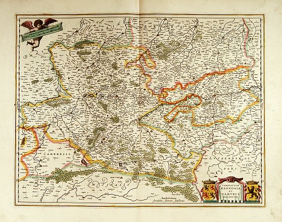 JANSSONIUS,J., Comitatuum Hannoniae et Namurci.., antique map, old maps