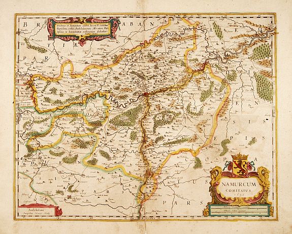 HONDIUS,H., Namurcum comitatus, antique map, old maps