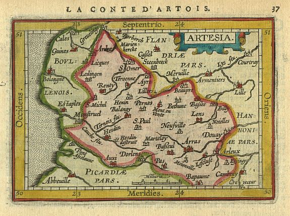 BERTIUS,P., Artesia., antique map, old maps