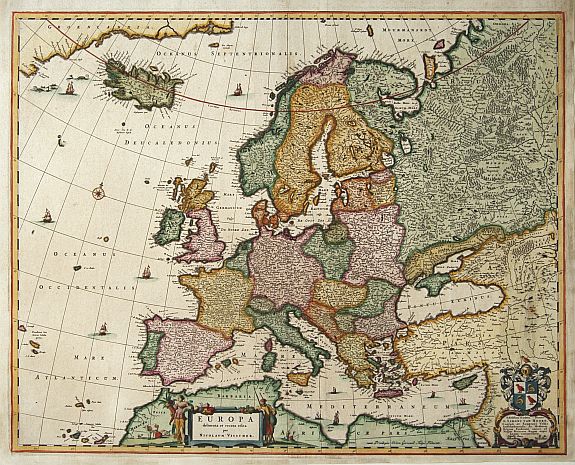 VISSCHER, N., Europa delineata et recens edita., antique map, old maps