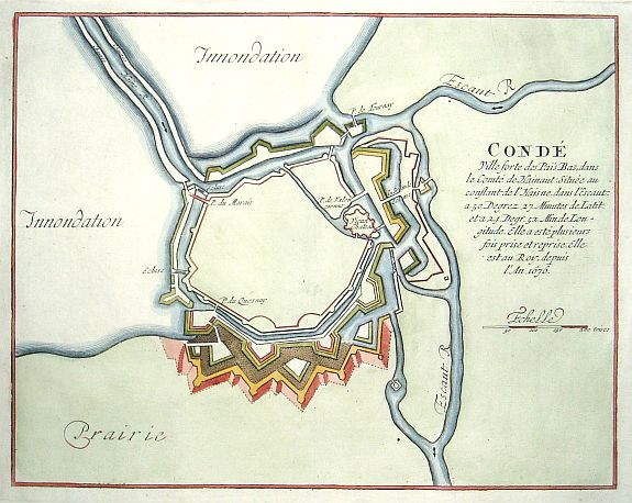 FER, N de, Conde., antique map, old maps
