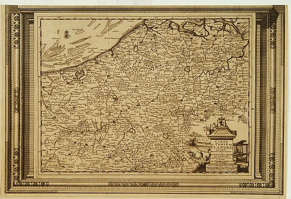 AA,P.v.d., Carte du Comté de Flandre, suivant les nouvelles observations.., antique map, old maps