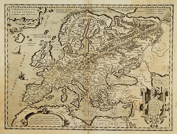 ORTELIUS,A., Europam, Sive Celticam Veterem., antique map, old maps
