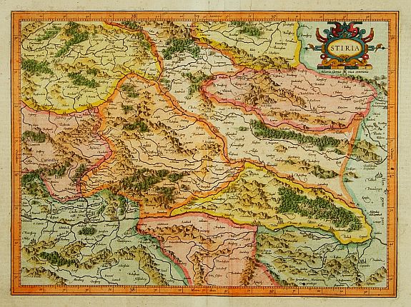 MERCATOR,G./ HONDIUS,H., Stiria., antique map, old maps