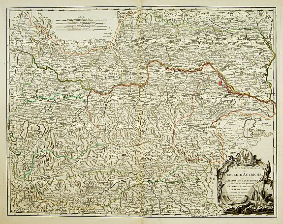 ROBERT DE VAUGONDY,G., Partie Septentrionale du Cercle d'Autriche.., antique map, old maps