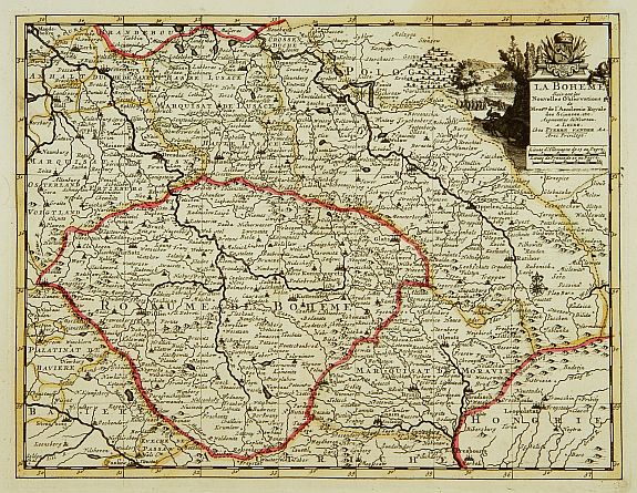 AA,P.v.d., La Bohême, suivant les nouvelles observations?, antique map, old maps