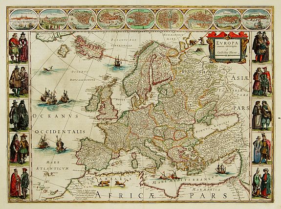 BLAEU,W., Europa recens descripta., antique map, old maps