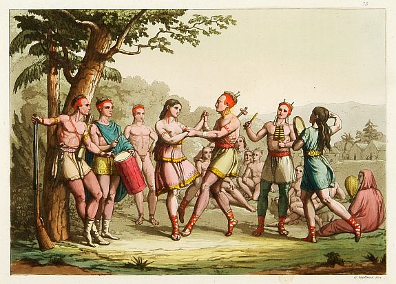 FERRARIO, G., Danse d'indiens., antique map, old maps