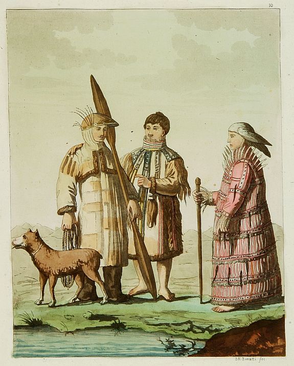 FERRARIO, G., Les Aleuts., antique map, old maps