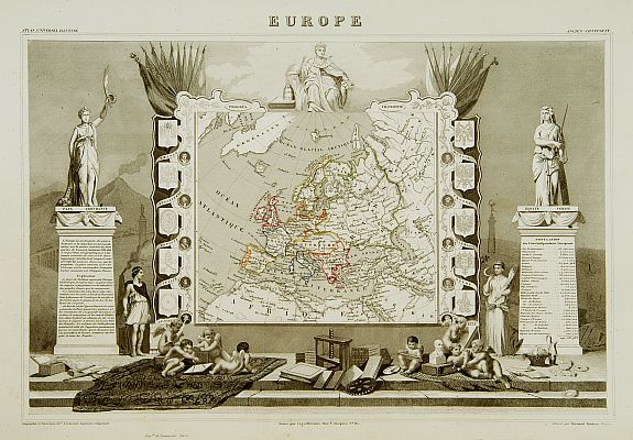 LEVASSEUR:V., Europe., antique map, old maps