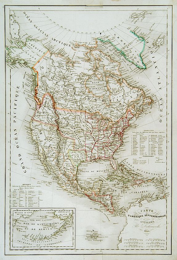 DELAMARCHE,F., Carte de L' Amérique Septentrionale et des Antilles., antique map, old maps