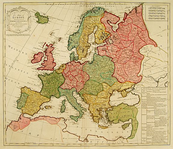 DELAROCHETTE,L./ BOWLES,J., A map of Europe divided into its Empires Kingdoms &c., antique map, old maps