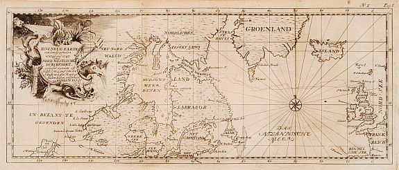ANONYMOUS, Eine neue karte von den Gegenden 1746 und 1747 eine Nord-Westliche Durchfahrt.., antique map, old maps