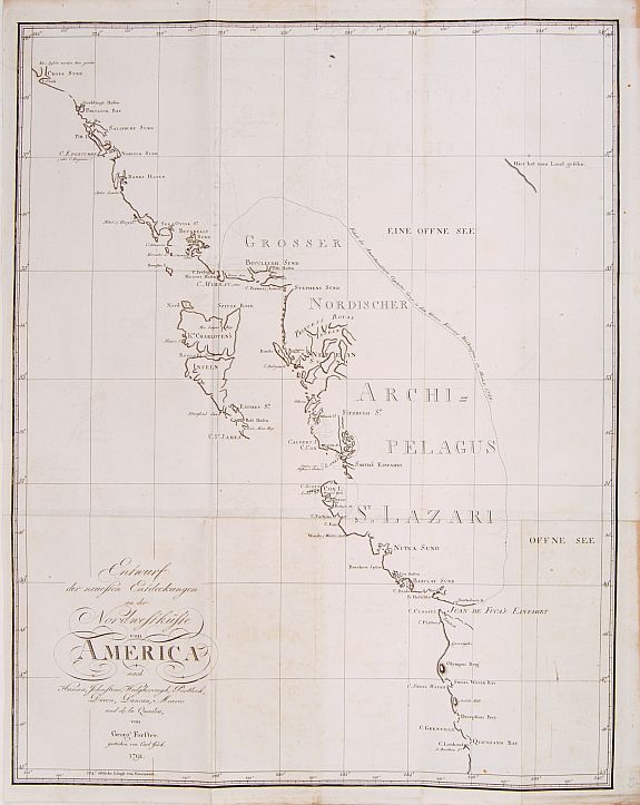 FORSTER,G., Entwurf der neuesten.. Nordwestküste von America., antique map, old maps