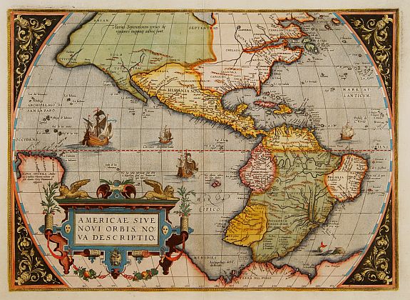 ORTELIUS,A., Americae Sive Novi Orbis, Nova Descriptio., antique map, old maps