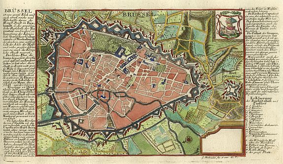 BODENEHR G., Brussel., antique map, old maps