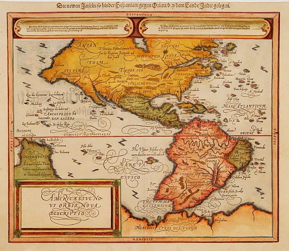 MÜNSTER,S., Americae Sive Novi Orbis, Nova Descriptio, antique map, old maps
