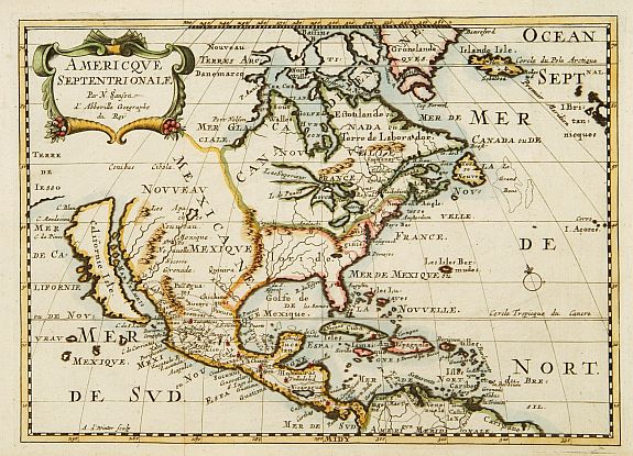 SANSON,N., Amerique Septentrionale par N. Sanson., antique map, old maps