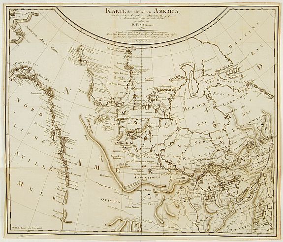 SOTZMANN,D.F., Karte des nördlichsten America.., antique map, old maps