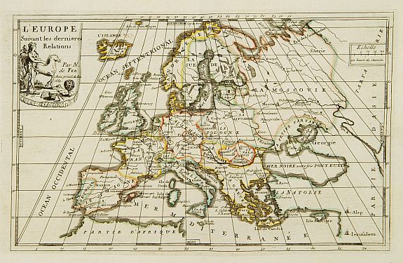 DE FER,N., L'Irlande suiant les dernieres relations.., antique map, old maps