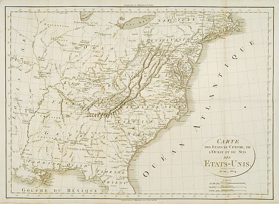 DUPUIS Fils., Carte des Etats du centre, de L'Quest et du Sud des Etats-Unis., antique map, old maps