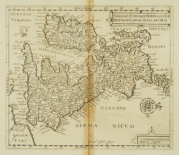 CUSTOS,D., Angliae Scotiae et Hiberniae sive Britannicarum Insularum &, antique map, old maps