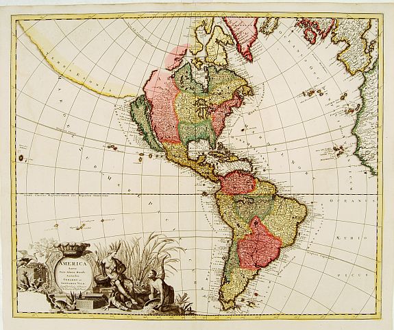 VALK,G./ L., America Aurea pars altera mundi., antique map, old maps