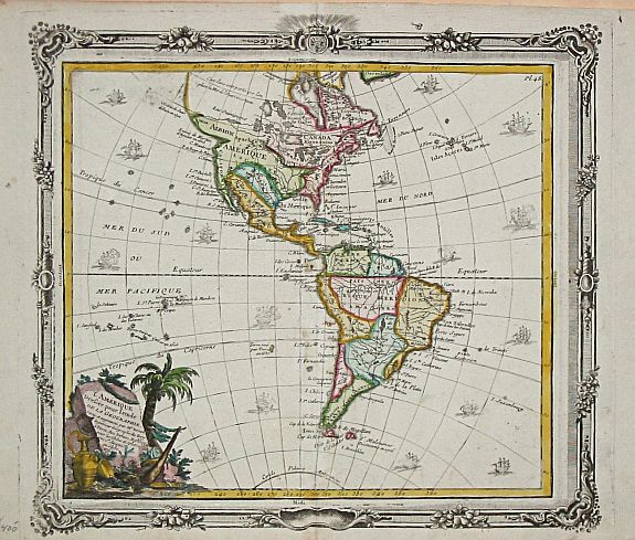 BRION DE LA TOUR, L. / DESNOS, L.CH., L' Amerique., antique map, old maps