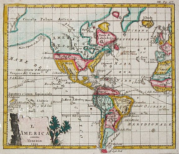 BUFFIER, C., L' America., antique map, old maps