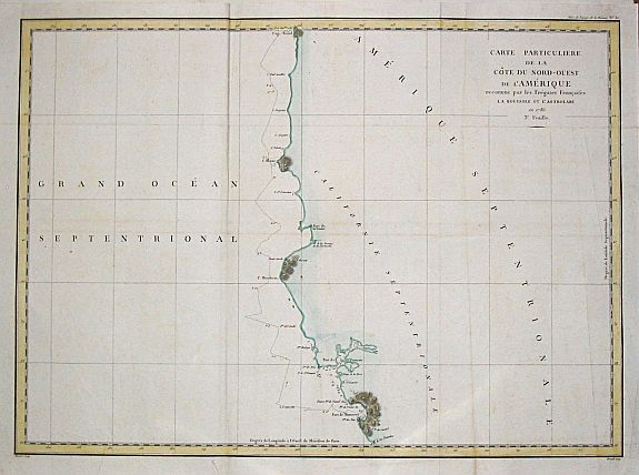LA PÉROUSE, J.B.G. COMTE DE ., Carte particulaire de la Côte du Nord-Ouest de l\'Amerique, 3e Feuille., antique map, old maps