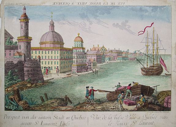 HABERMANN,F.X., Vue de la Basse Ville a Quebec.., antique map, old maps