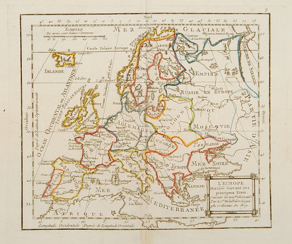 MONDHARE, L\'Europe Divisée Suivant ses principaux Etats .., antique map, old maps