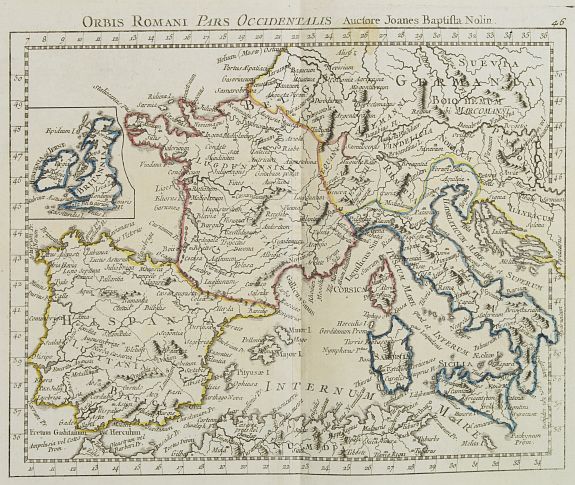 MONDHARE / NOLIN,J.B., Orbis Romani Pars Occidentalis. . ., antique map, old maps