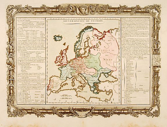 DESNOS,L.C. / DE MORNAS,B., Souverainetés de l'Europe., antique map, old maps