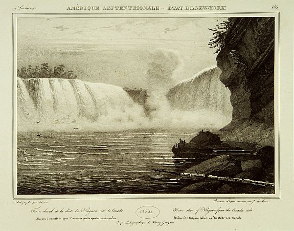 MILBERT,J., Horse shoe of the Niagara from the Canada side., antique map, old maps