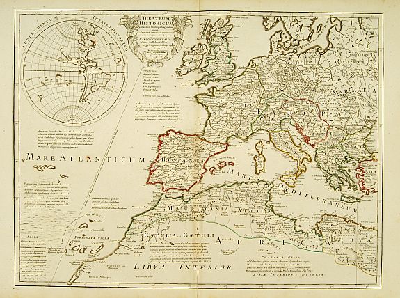 DE L'ISLE, G. / DEZAUCHE., Theatrum Historicum.. Romani tu Barbarorum.. Pars Occidentalis.., antique map, old maps